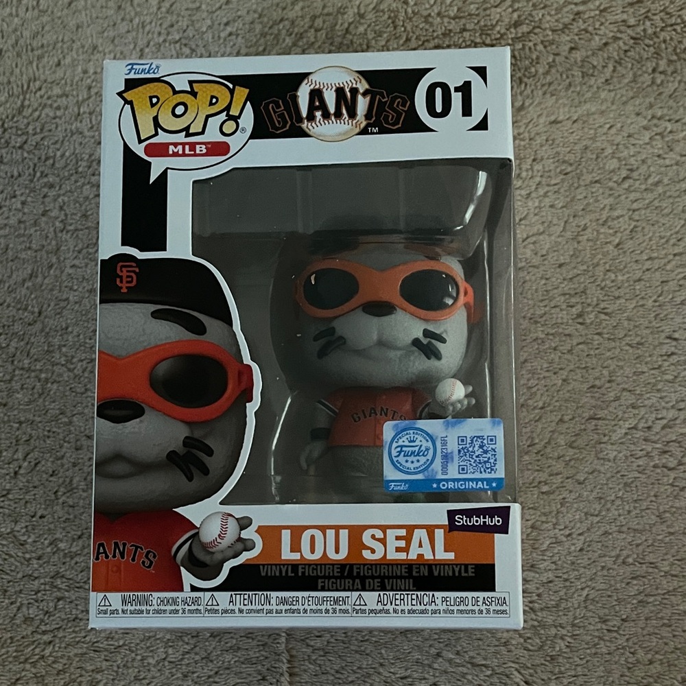 Funko Pop MLB Giants Lou Seal Figure - Gray and Orange